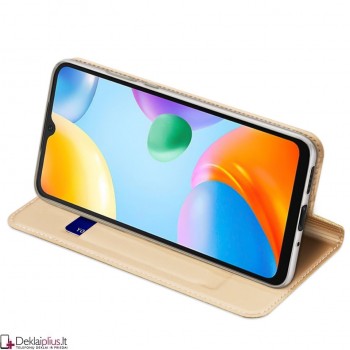 Dux Ducis dirbtinės odos atverčiamas dėklas - auksinės spalvos (Xiaomi Redmi 10C) Dux Ducis dirbtinės odos atverčiamas dėklas - auksinės spalvos (Xiaomi Redmi 10C)